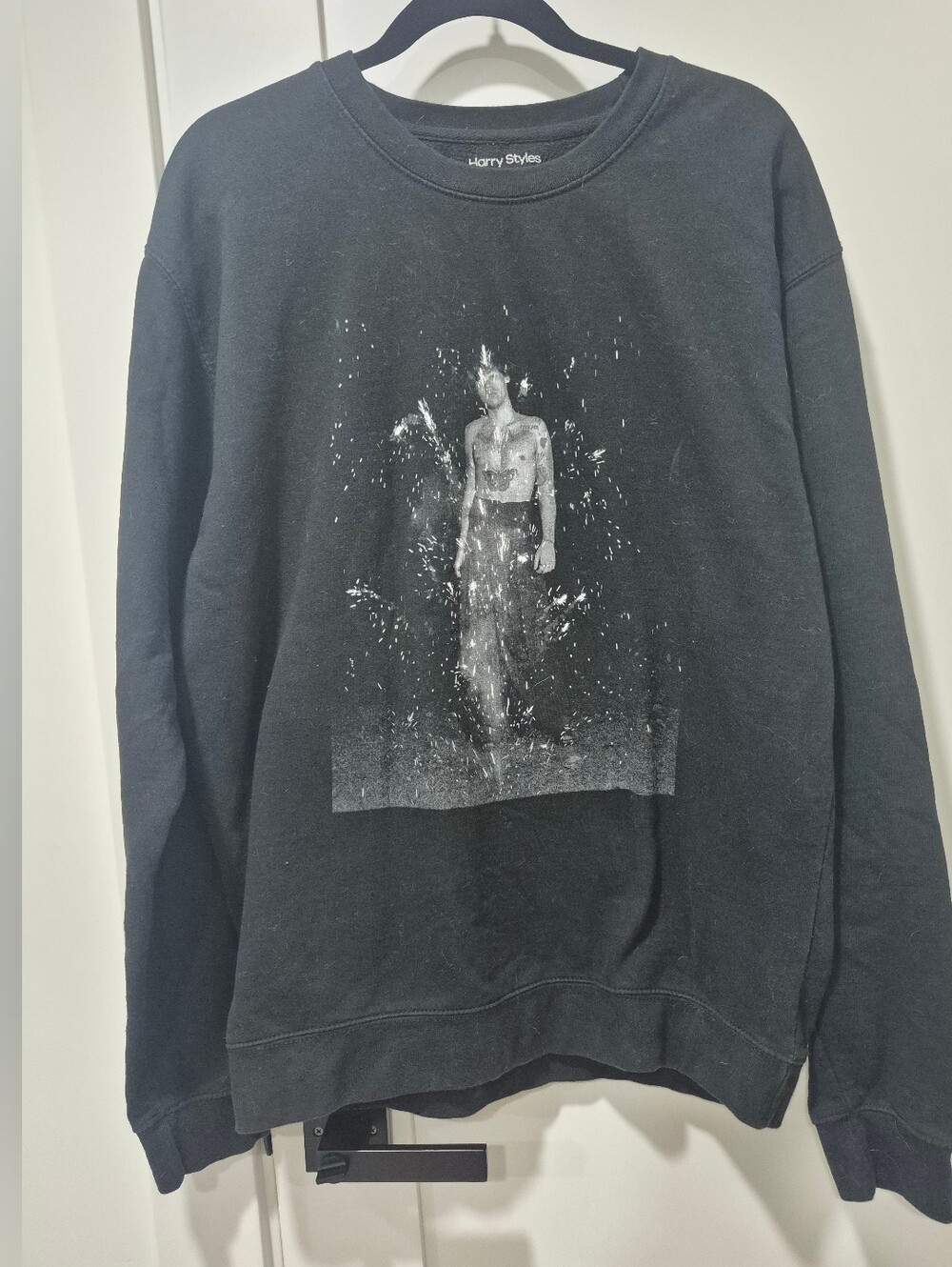 Harry Styles HS1 Tour Sparkler Crewneck Sweatshirt Black Large L